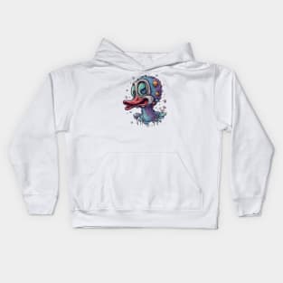 Trippy cartoon duck Kids Hoodie